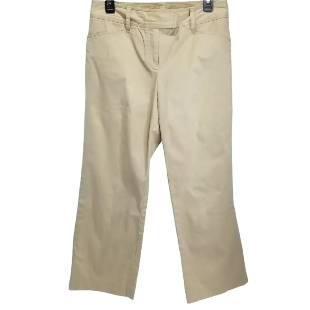 J. Crew Pants Womens 4 Flat Front Khaki Tan Ankle Pants